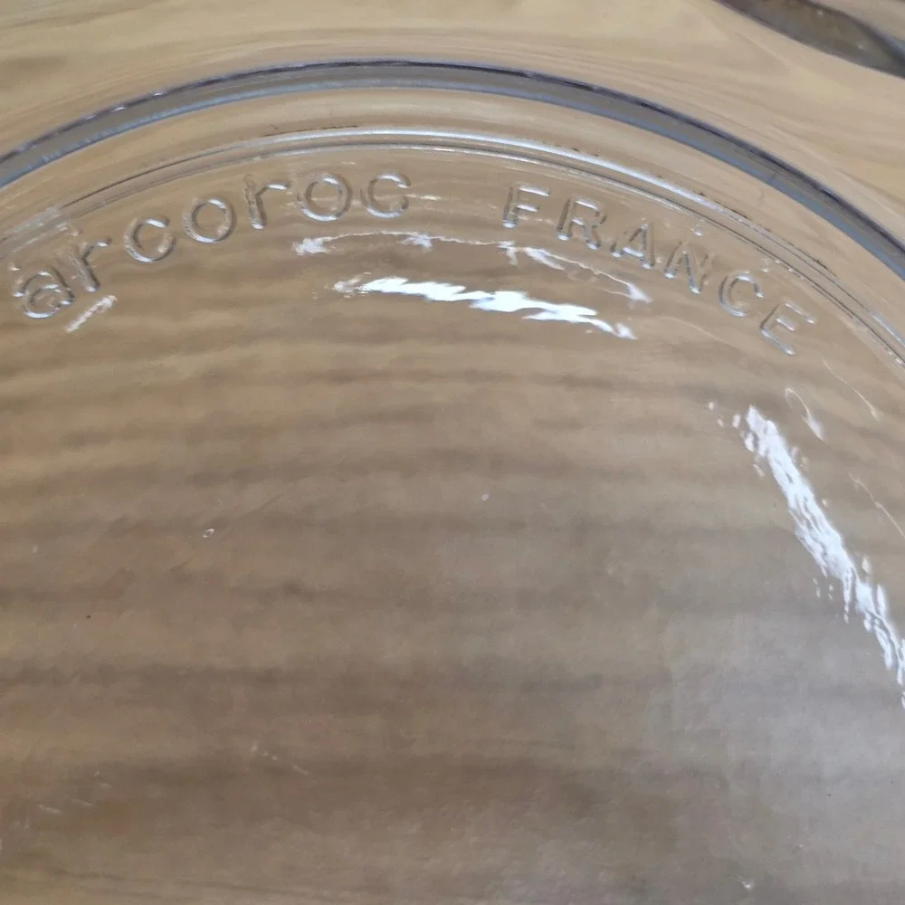 Vintage 1970's Arcoroc Thumbprint Bowls Mercury Silver‎ Color Rim Set of Two